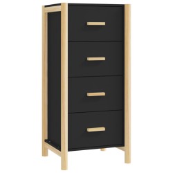 vidaXL Aparador alto madera contrachapada negro 42x38x90 cm