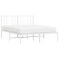 vidaXL Estructura de cama de metal con cabecero blanca 135x190 cm