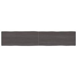 vidaXL Tablero mesa madera tratada borde vivo marrón 200x40x(2-6) cm