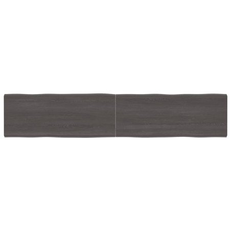vidaXL Tablero mesa madera tratada borde vivo marrón 200x40x(2-6) cm