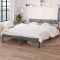 vidaXL Estructura de cama madera maciza de pino gris 150x200 cm vidaXL Estructura de cama madera maciza de pino gris 150x200 cm
