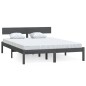 vidaXL Estructura de cama madera maciza de pino gris 150x200 cm vidaXL Estructura de cama madera maciza de pino gris 150x200 cm