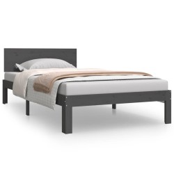 vidaXL Estructura de cama madera maciza de pino gris 100x200 cm