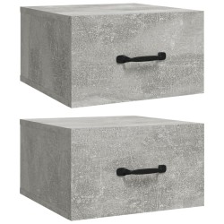 vidaXL Mesitas de noche de pared 2 uds color gris hormigón 35x35x20 cm 