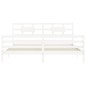 vidaXL Estructura cama de matrimonio con cabecero madera maciza blanco