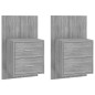 vidaXL Mesita de noche de pared 2 uds color gris Sonoma vidaXL Mesita de noche de pared 2 uds color gris Sonoma