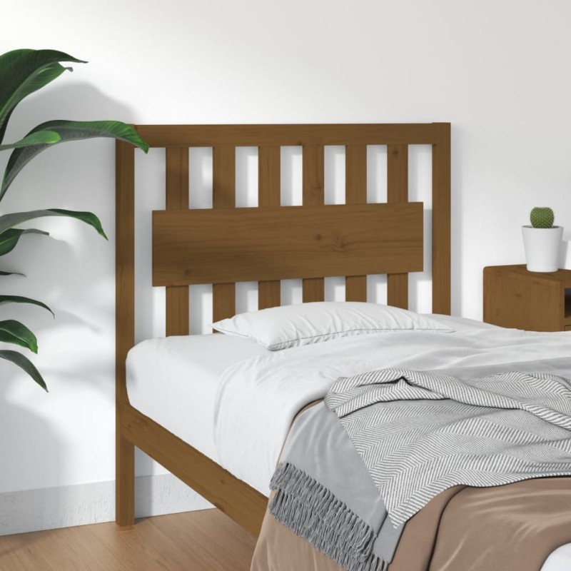vidaXL Cabecero de cama madera maciza pino marrón miel 95,5x4x100 cm