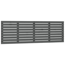 vidaXL Cabecero de cama de pared madera maciza pino gris 166x3x63 cm
