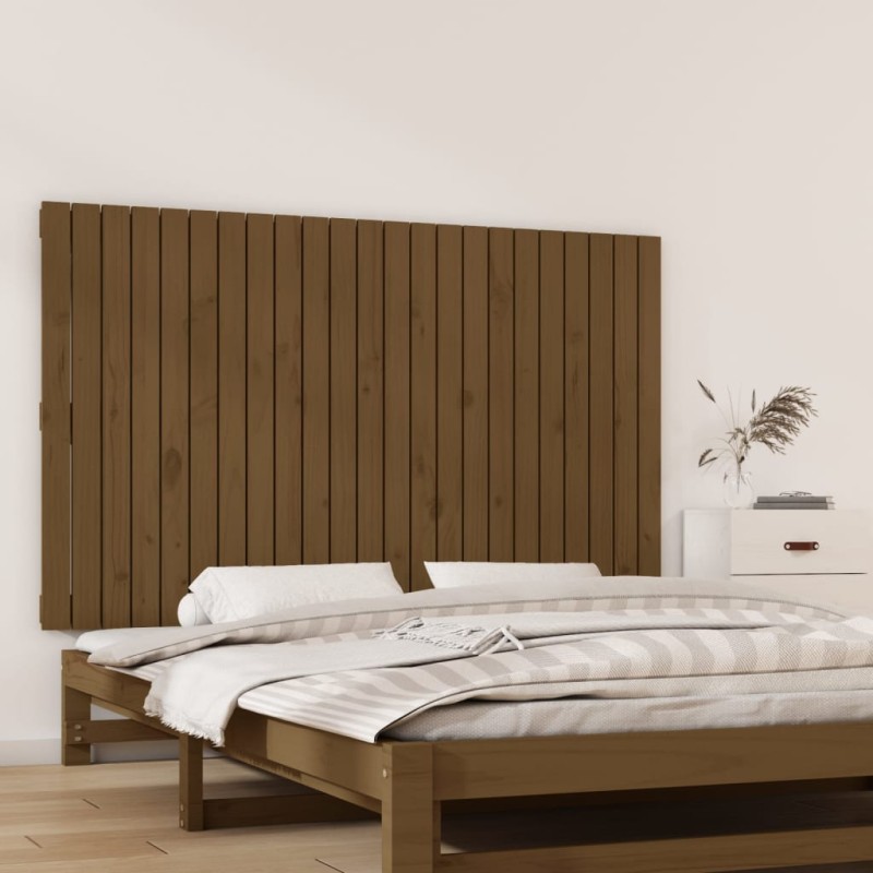 vidaXL Cabecero cama pared madera maciza pino marrón miel 147x3x90 cm vidaXL Cabecero cama pared madera maciza pino marrón miel 147x3x90 cm
