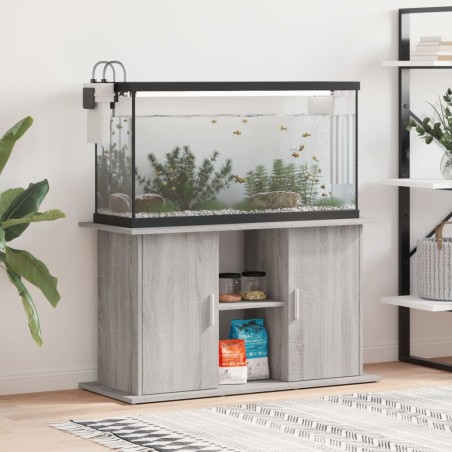 vidaXL Soporte para acuario madera ingeniería gris Sonoma 101x41x58 cm