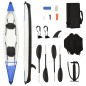 vidaXL Kayak inflable poliéster azul 424x81x31 cm vidaXL Kayak inflable poliéster azul 424x81x31 cm