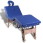 vidaXL Camilla de masaje plegable 4 zonas estructura de madera azul vidaXL Camilla de masaje plegable 4 zonas estructura de madera azul