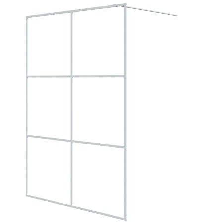 vidaXL Mampara de ducha vidrio ESG transparente blanco 140x195 cm