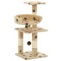 vidaXL Rascador para gatos poste de sisal 65 cm huellas beige