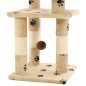 vidaXL Rascador para gatos poste de sisal 65 cm huellas beige