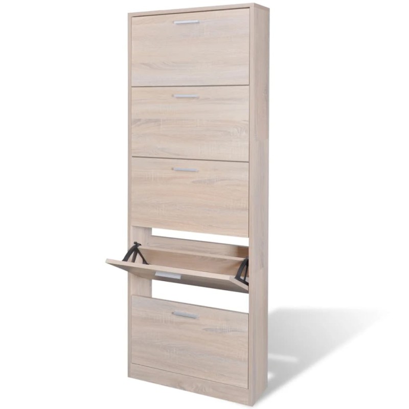 vidaXL Mueble zapatero color roble con 5 compartimentos vidaXL Mueble zapatero color roble con 5 compartimentos