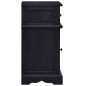 vidaXL Mesita de noche madera maciza de caoba color café negro claro vidaXL Mesita de noche madera maciza de caoba color café negro claro
