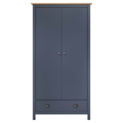 vidaXL Armario de 2 puertas Hill madera maciza pino gris 89x50x170cm