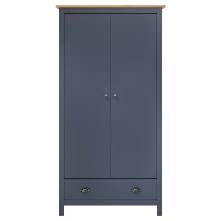 vidaXL Armario de 2 puertas Hill madera maciza pino gris 89x50x170cm