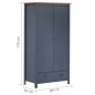 vidaXL Armario de 2 puertas Hill madera maciza pino gris 89x50x170cm vidaXL Armario de 2 puertas Hill madera maciza pino gris 89x50x170cm