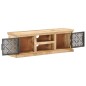 vidaXL Mueble TV con puertas de acero madera maciza mango 120x30x40cm 