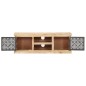 vidaXL Mueble TV con puertas de acero madera maciza mango 120x30x40cm 