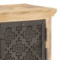 vidaXL Mueble TV con puertas de acero madera maciza mango 120x30x40cm 