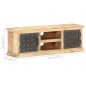 vidaXL Mueble TV con puertas de acero madera maciza mango 120x30x40cm 