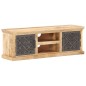 vidaXL Mueble TV con puertas de acero madera maciza mango 120x30x40cm 