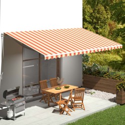 vidaXL Tela de repuesto para toldo amarillo y naranja 6x3,5 m