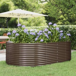 vidaXL Jardinera arriate acero recubrimiento polvo marrón 212x140x68cm