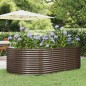 vidaXL Jardinera arriate acero recubrimiento polvo marrón 212x140x68cm vidaXL Jardinera arriate acero recubrimiento polvo marrón 212x140x68cm
