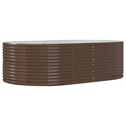 vidaXL Jardinera arriate acero recubrimiento polvo marrón 212x140x68cm