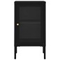 vidaXL Aparador de acero y vidrio negro 38x35x70 cm vidaXL Aparador de acero y vidrio negro 38x35x70 cm