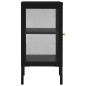 vidaXL Aparador de acero y vidrio negro 38x35x70 cm vidaXL Aparador de acero y vidrio negro 38x35x70 cm