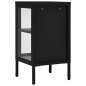 vidaXL Aparador de acero y vidrio negro 38x35x70 cm vidaXL Aparador de acero y vidrio negro 38x35x70 cm