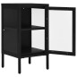 vidaXL Aparador de acero y vidrio negro 38x35x70 cm vidaXL Aparador de acero y vidrio negro 38x35x70 cm