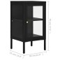 vidaXL Aparador de acero y vidrio negro 38x35x70 cm vidaXL Aparador de acero y vidrio negro 38x35x70 cm