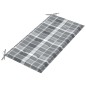 vidaXL Banco de jardín madera de teca con cojín a cuadros gris 112 cm vidaXL Banco de jardín madera de teca con cojín a cuadros gris 112 cm