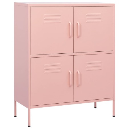 vidaXL Armario de almacenamiento acero rosa 80x35x101,5 cm