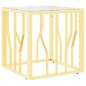 vidaXL Mesa de centro de acero inoxidable y vidrio dorada 50x50x50 cm vidaXL Mesa de centro de acero inoxidable y vidrio dorada 50x50x50 cm