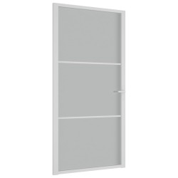 vidaXL Puerta interior de vidrio y aluminio blanco mate 102,5x201,5 cm