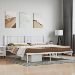 vidaXL Estructura de cama de metal con cabecero blanco 193x203 cm