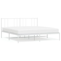 vidaXL Estructura de cama de metal con cabecero blanco 193x203 cm