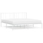 vidaXL Estructura de cama de metal con cabecero blanco 193x203 cm vidaXL Estructura de cama de metal con cabecero blanco 193x203 cm