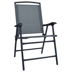 vidaXL Mesa y sillas de bistró 3 piezas acero gris