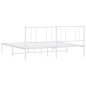 vidaXL Estructura de cama de metal con cabecero blanco 193x203 cm vidaXL Estructura de cama de metal con cabecero blanco 193x203 cm