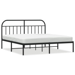vidaXL Estructura de cama con cabecero metal negro 183x213 cm