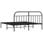 vidaXL Estructura de cama con cabecero metal negro 183x213 cm vidaXL Estructura de cama con cabecero metal negro 183x213 cm