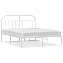 vidaXL Estructura de cama de metal con cabecero blanco 183x213 cm